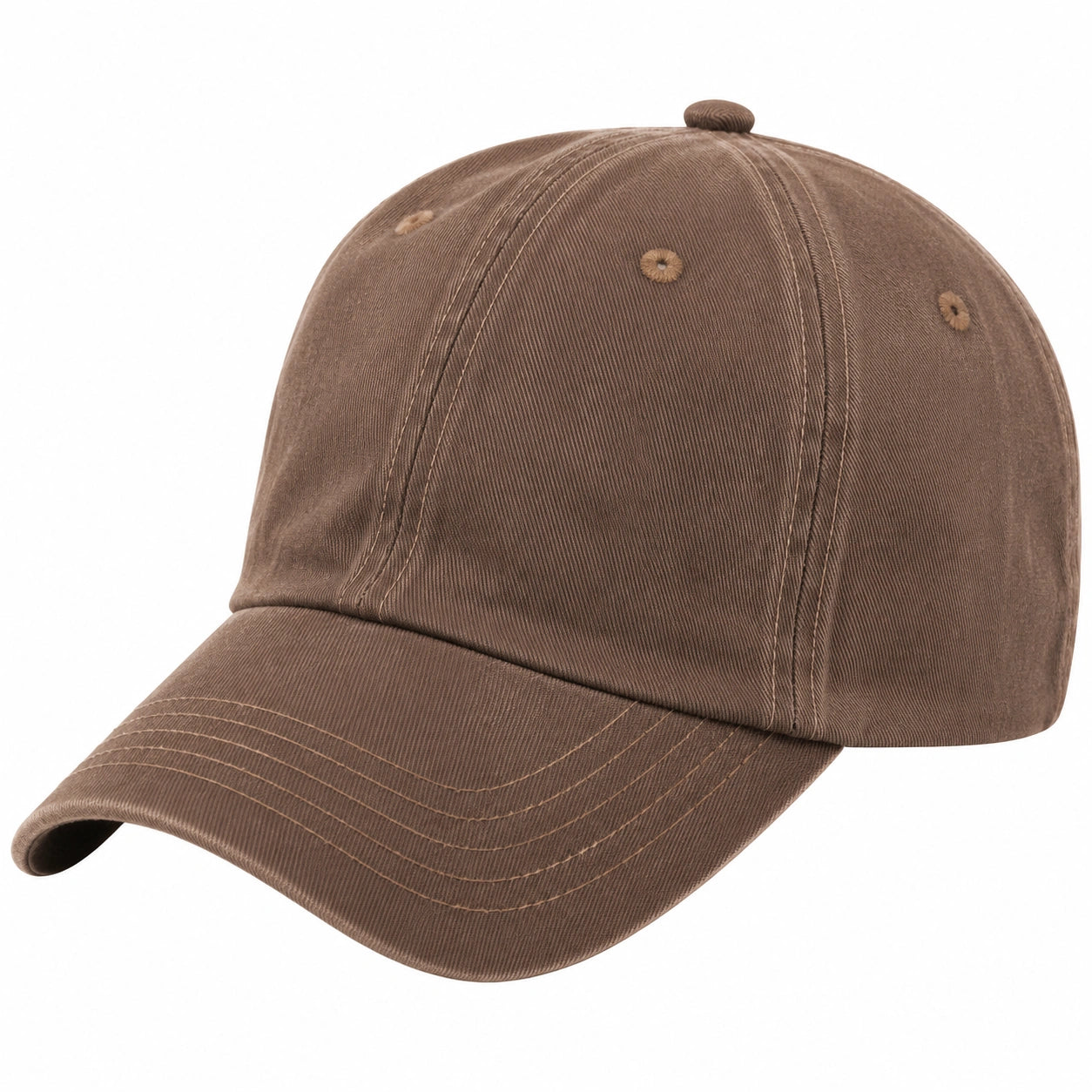 Basecap Einheitsgröße aus Textil Braun mit gebogenem Schirm im klassischen Stil