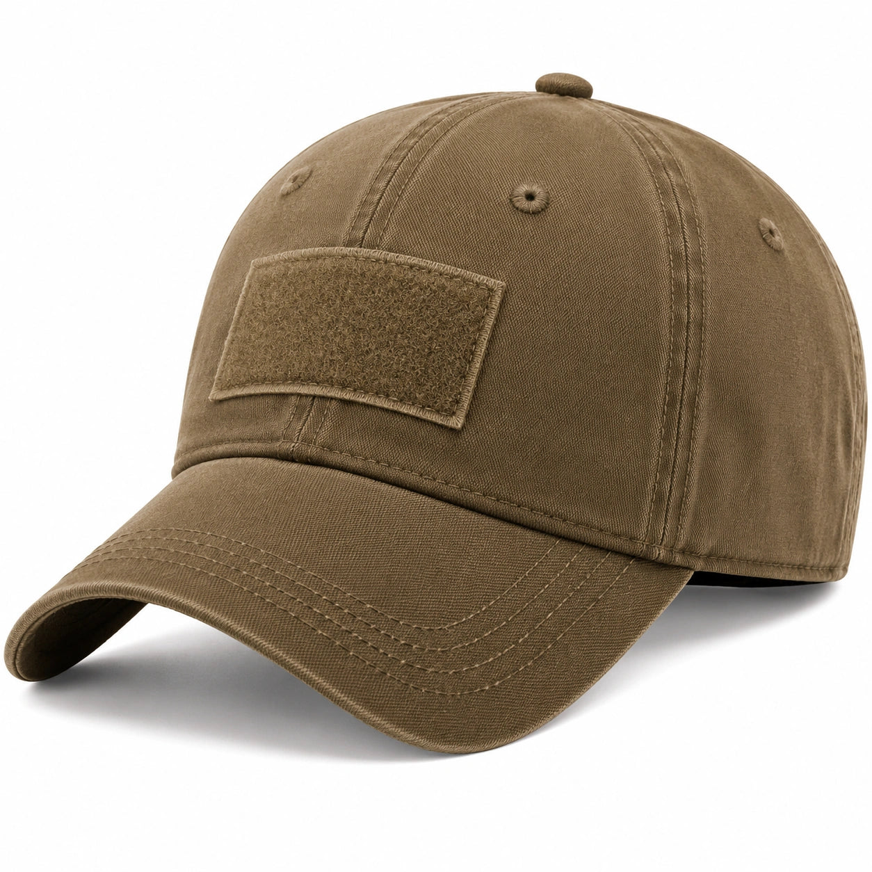 Baseballkappe Einheitsgröße Textil Khaki mit gebogenem Schirm und Klettfläche
