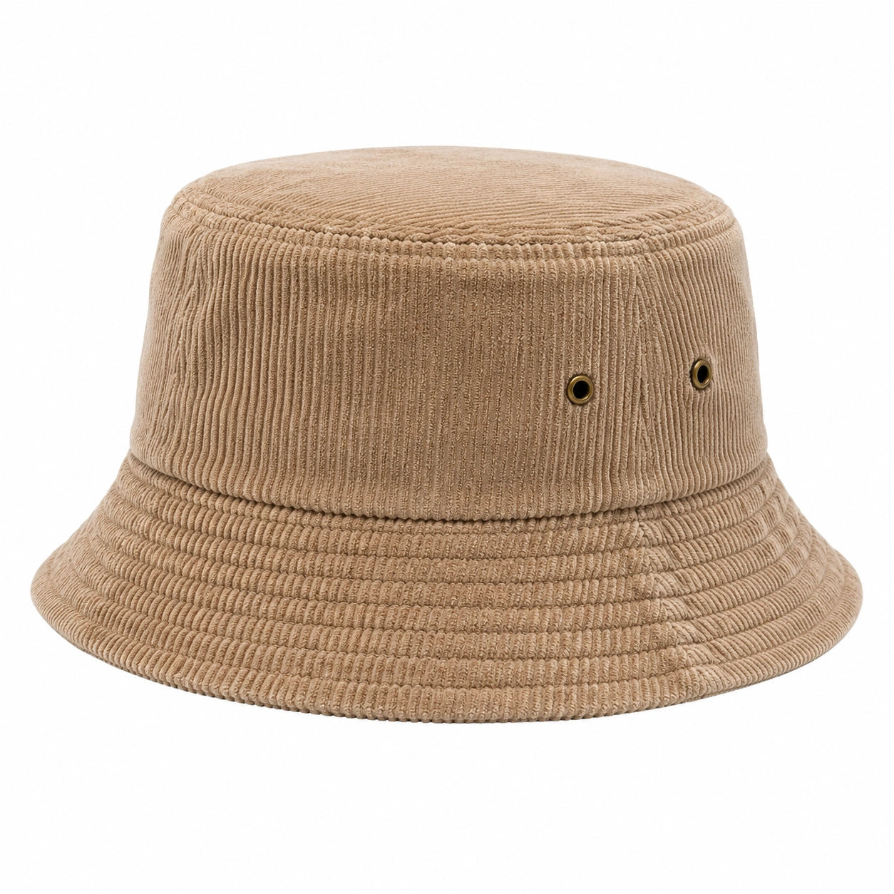 Fischerhut Einheitsgröße aus Cordstoff in Beige mit Belüftungsösen