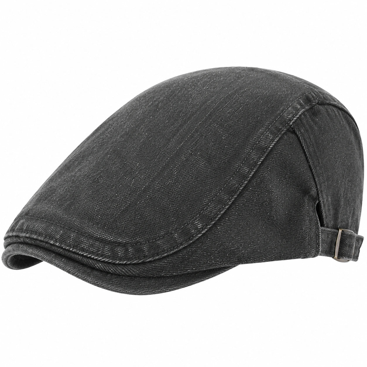 Schiebermütze Einheitsgröße aus Textil Dunkelgrau verstellbar im Denim-Look