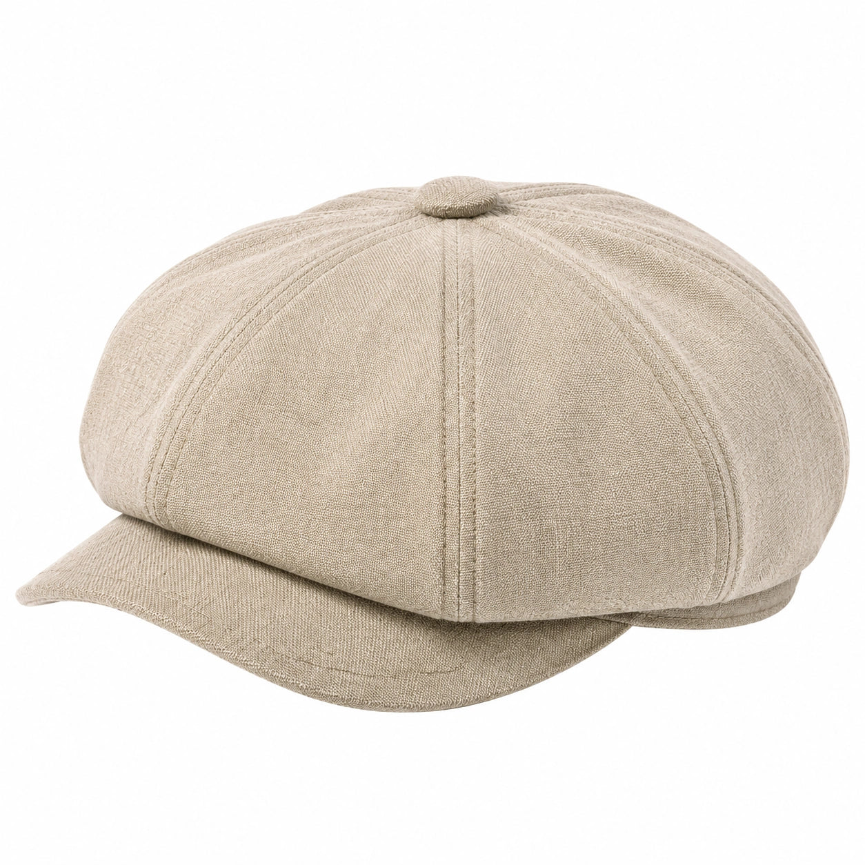 Schiebermütze Einheitsgröße Beige aus strukturiertem Webstoff im klassischen Stil