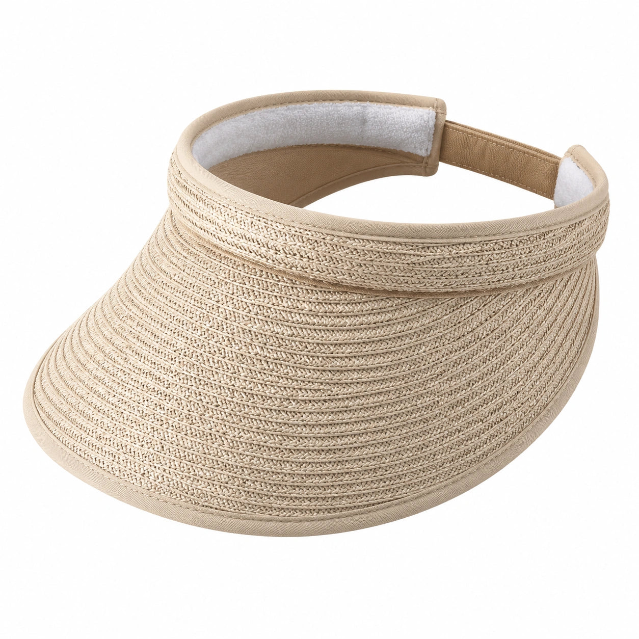 Sonnenvisier Einheitsgröße Beige aus textilem Flechtmaterial - verstellbarer Sonnenschutz
