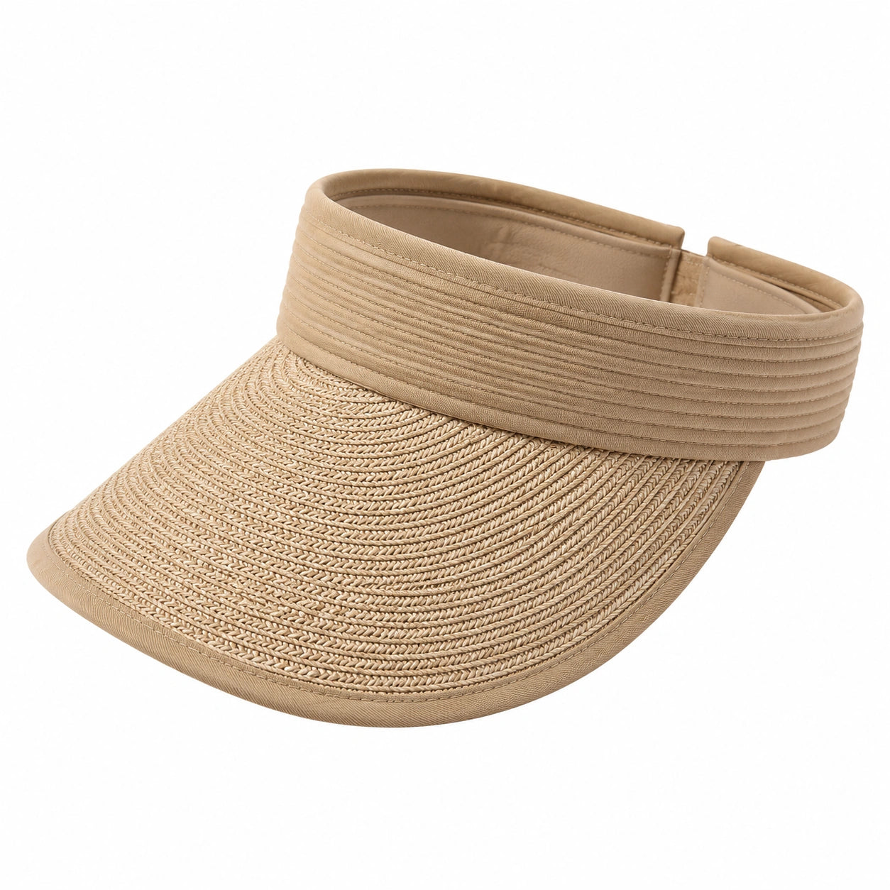 Sonnenvisor Einheitsgröße Beige geflochtene Struktur verstellbar