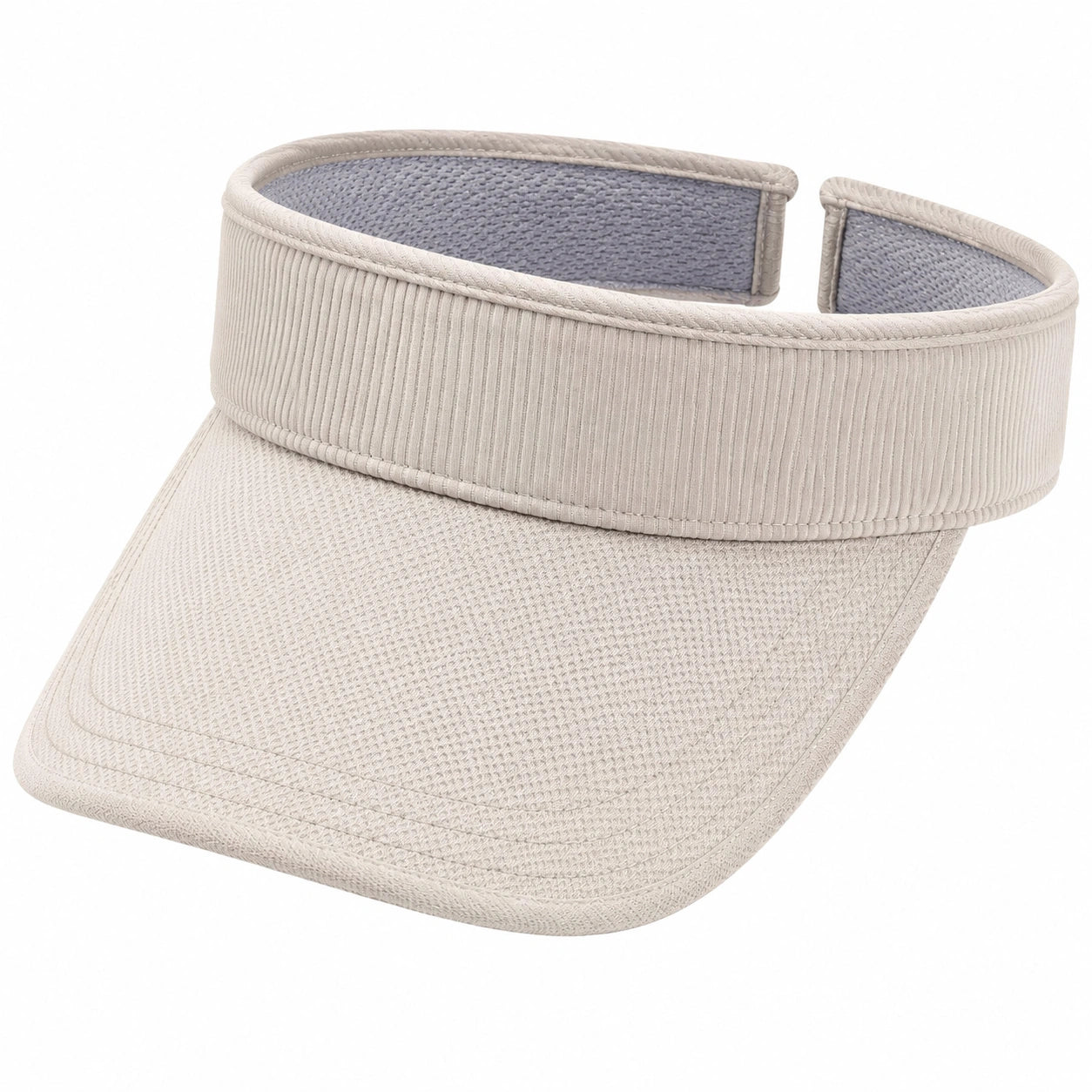 Damen Sonnenblende Einheitsgröße aus Textil in Beige mit offenem Hinterkopf